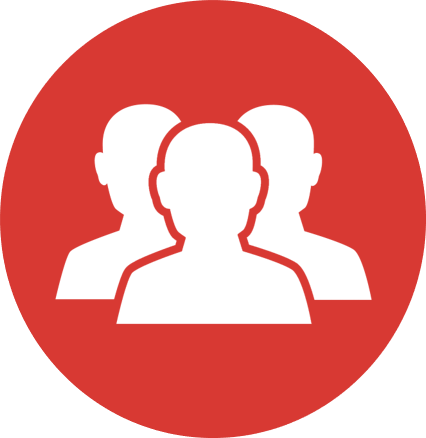 Red people icon signifying I.T. Workforce: Recruiting and fostering federal IT talent