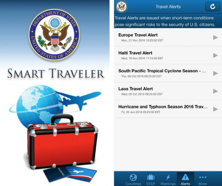 Screenshots of the Smart Traveler application