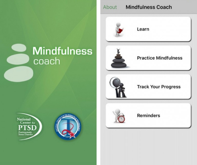 Screenshots of the Mindfulness Coach application