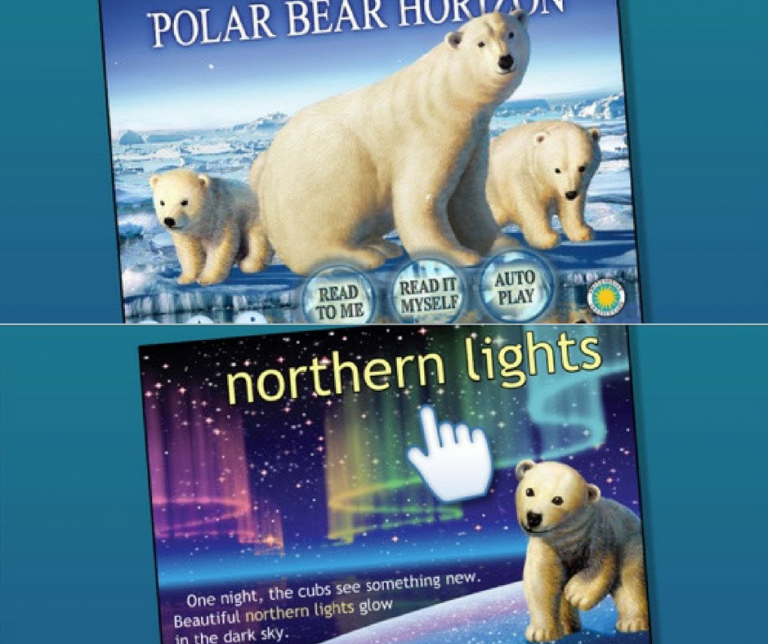 Screenshots of the Polar Bear Horizon application